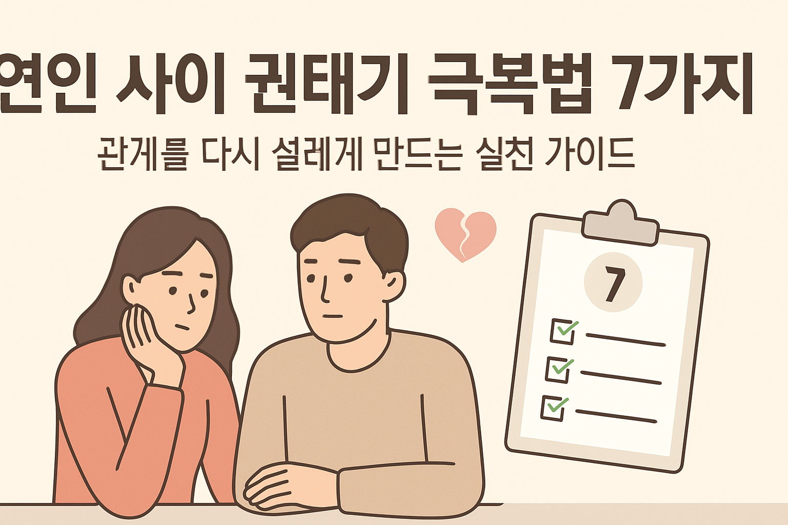 연인 사이 권태기 극복법 7가지 – 관계를 다시 설레게 만드는 실천 가이드